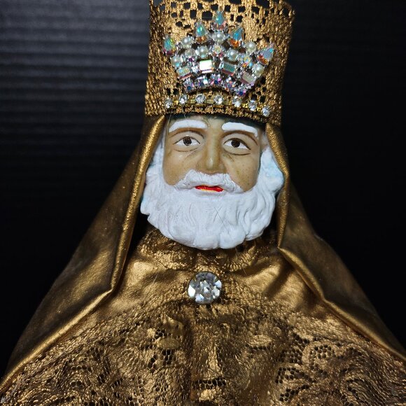 Three Kings Gold Fabriche Bejeweled With Crystals Three Wise Men Holiday Decor - Picture 4 of 12